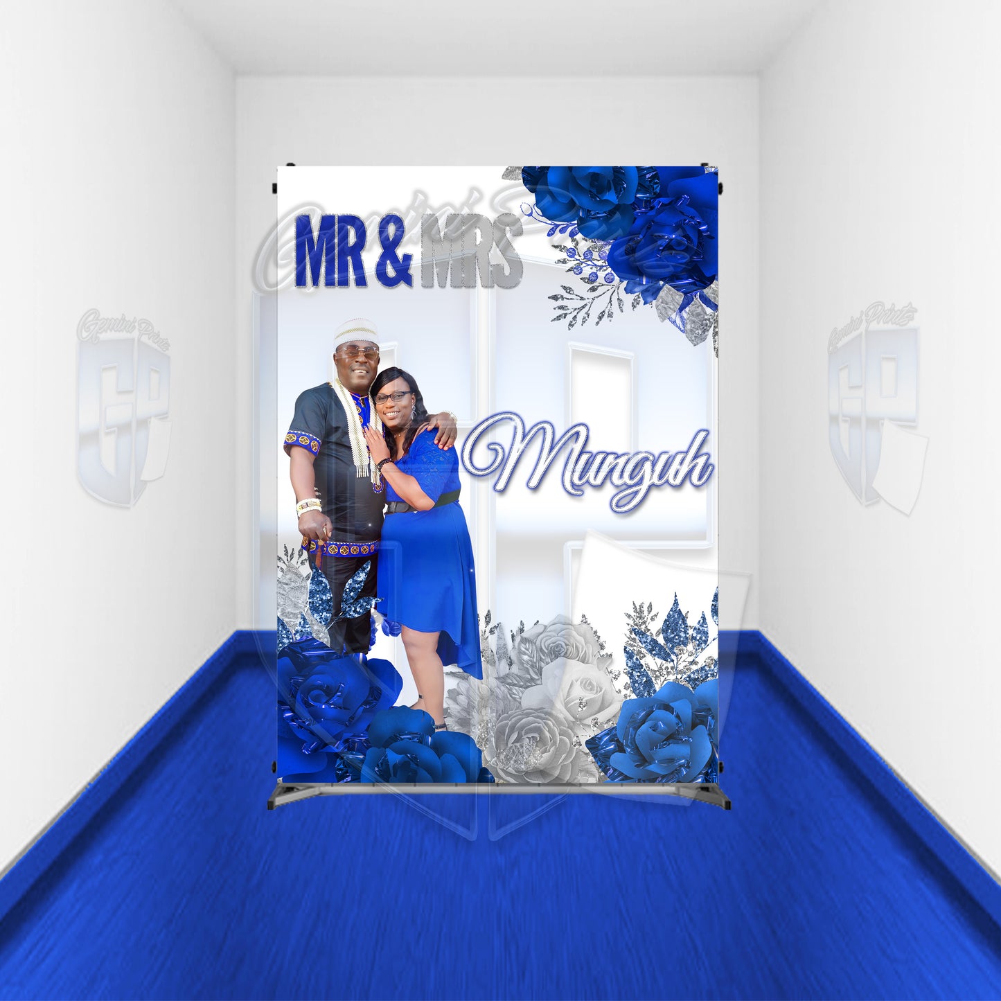 Mr & Mrs Floral Backdrop