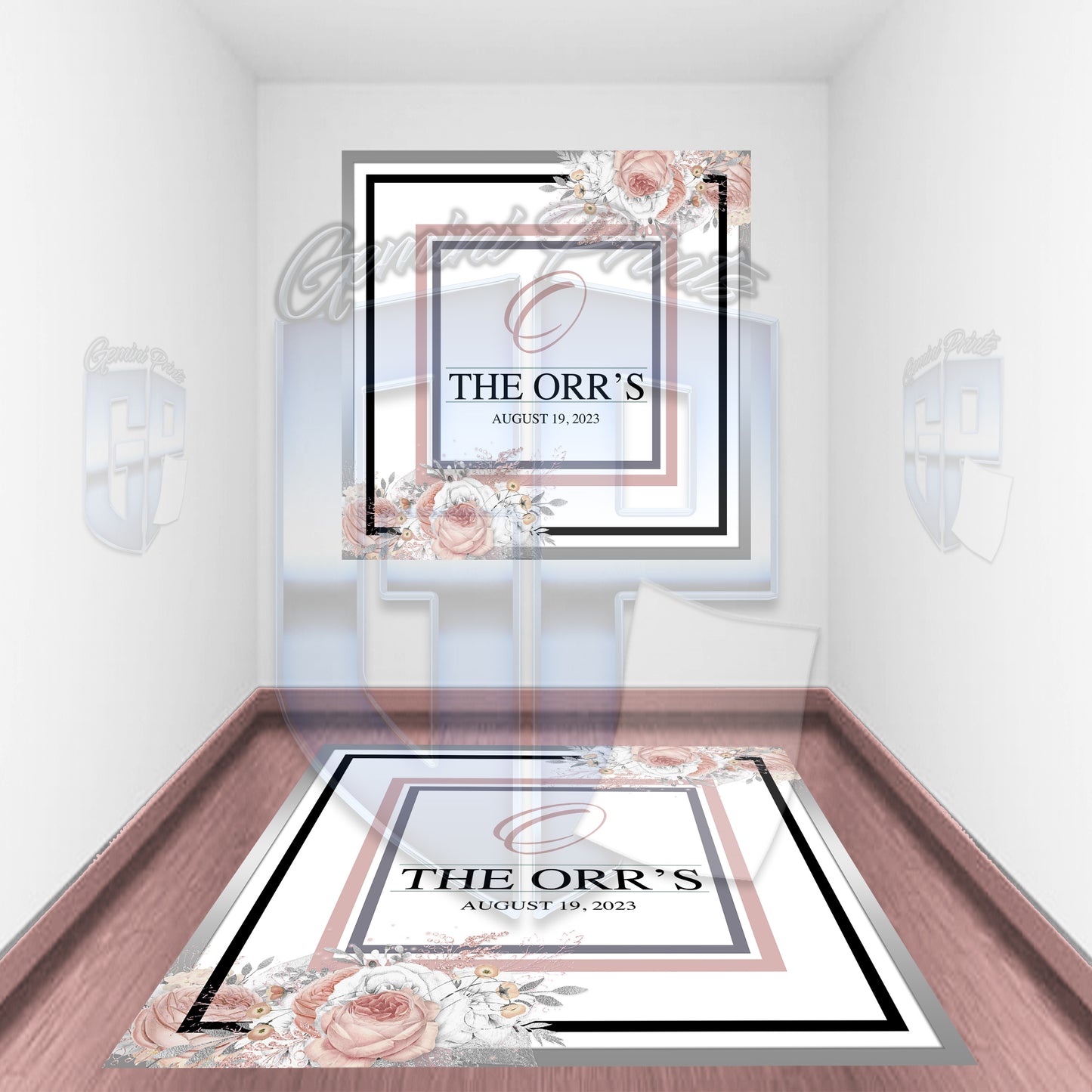 Floral Square Wedding Decal